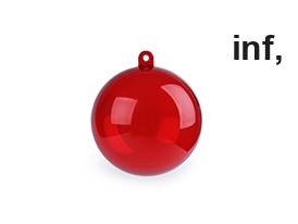 Átlátszó műanyag gömb Ø6 cm 2 részes